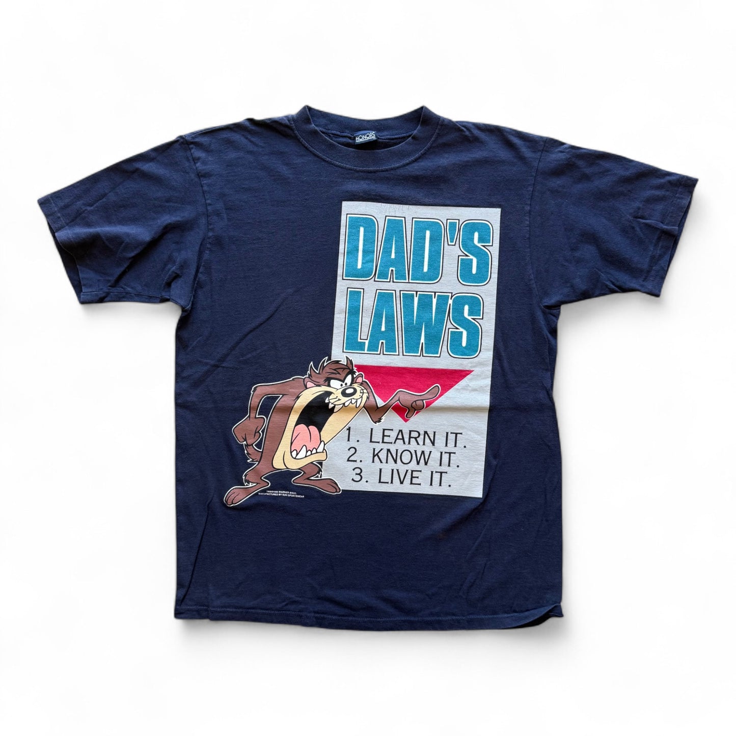 90's Taz "Dad's Laws" T-Shirt Navy