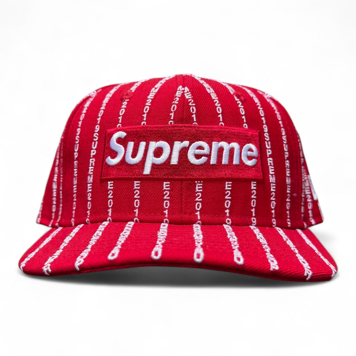 Supreme New Era Text Stripe Fitted Hat