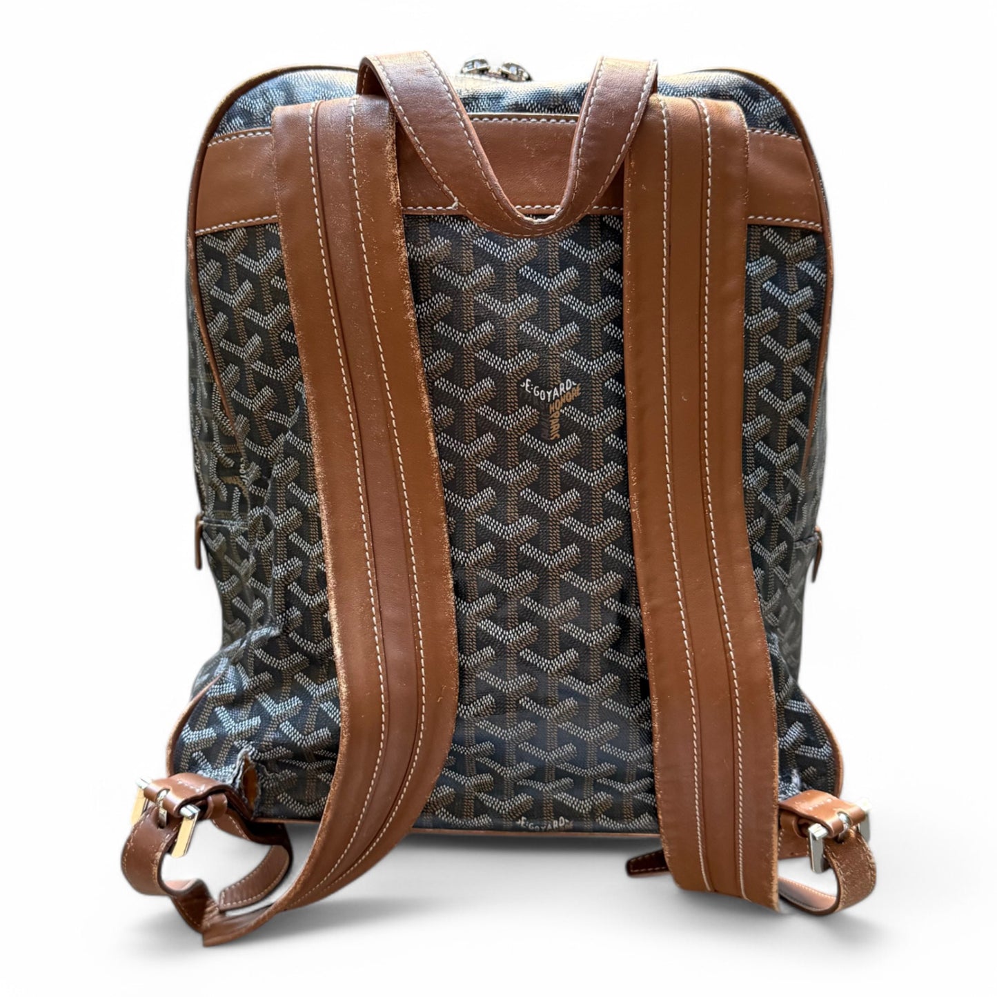 Vintage Goyard Leather Backpack Black / Brown