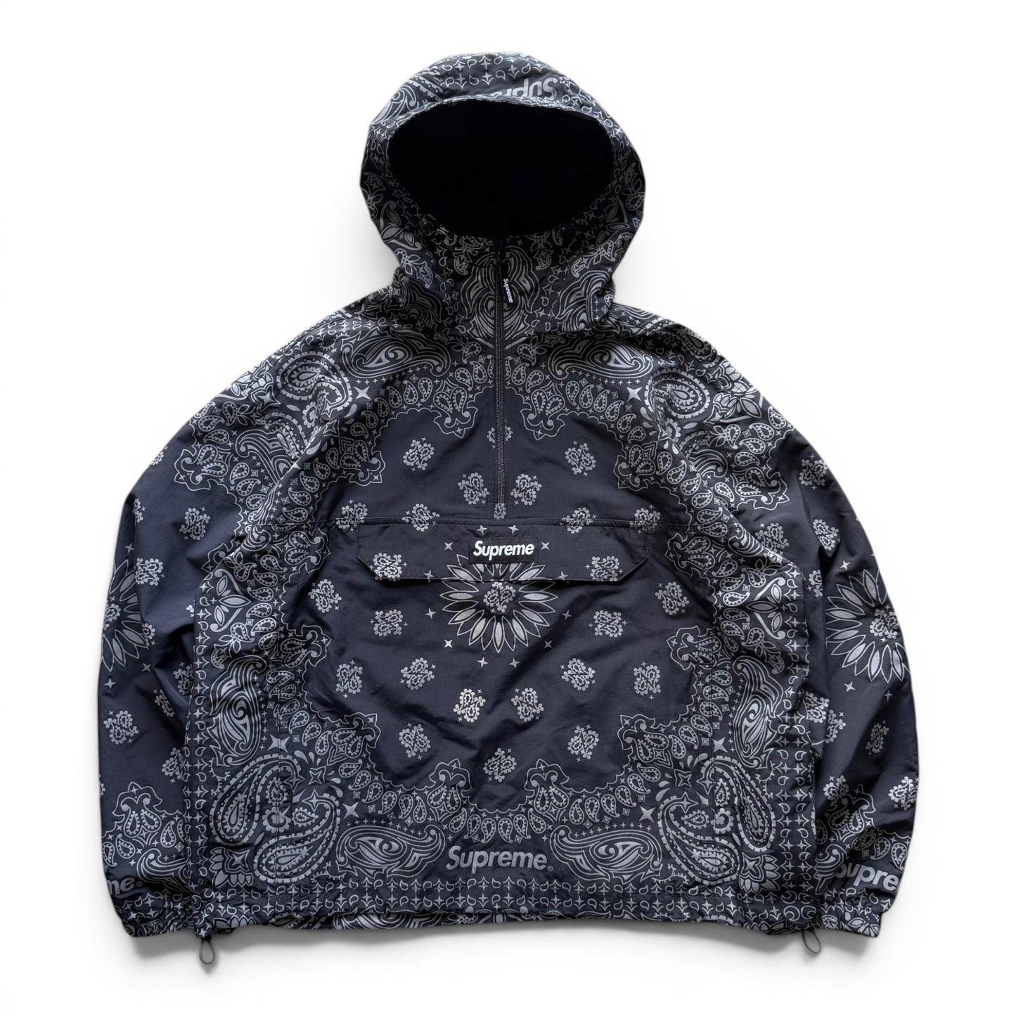 Supreme Reflective Anorak Jacket Bandana Black