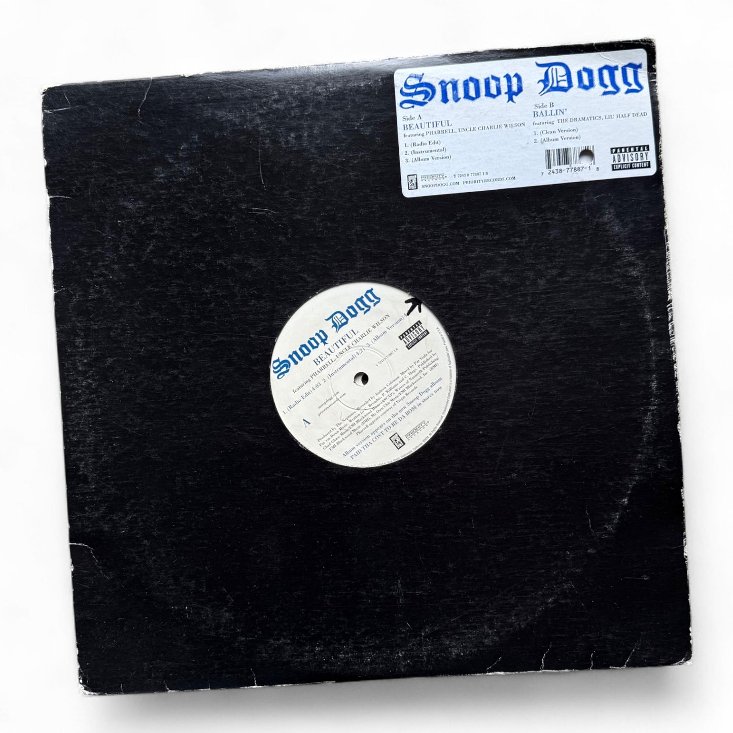 2002 Snoop Dogg "Beautiful" Vinyl Record