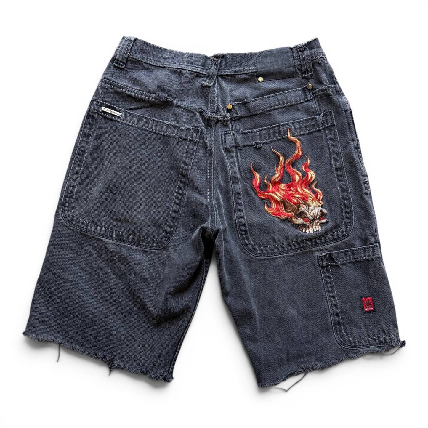 00s Flame Skull JNCO Jean Shorts