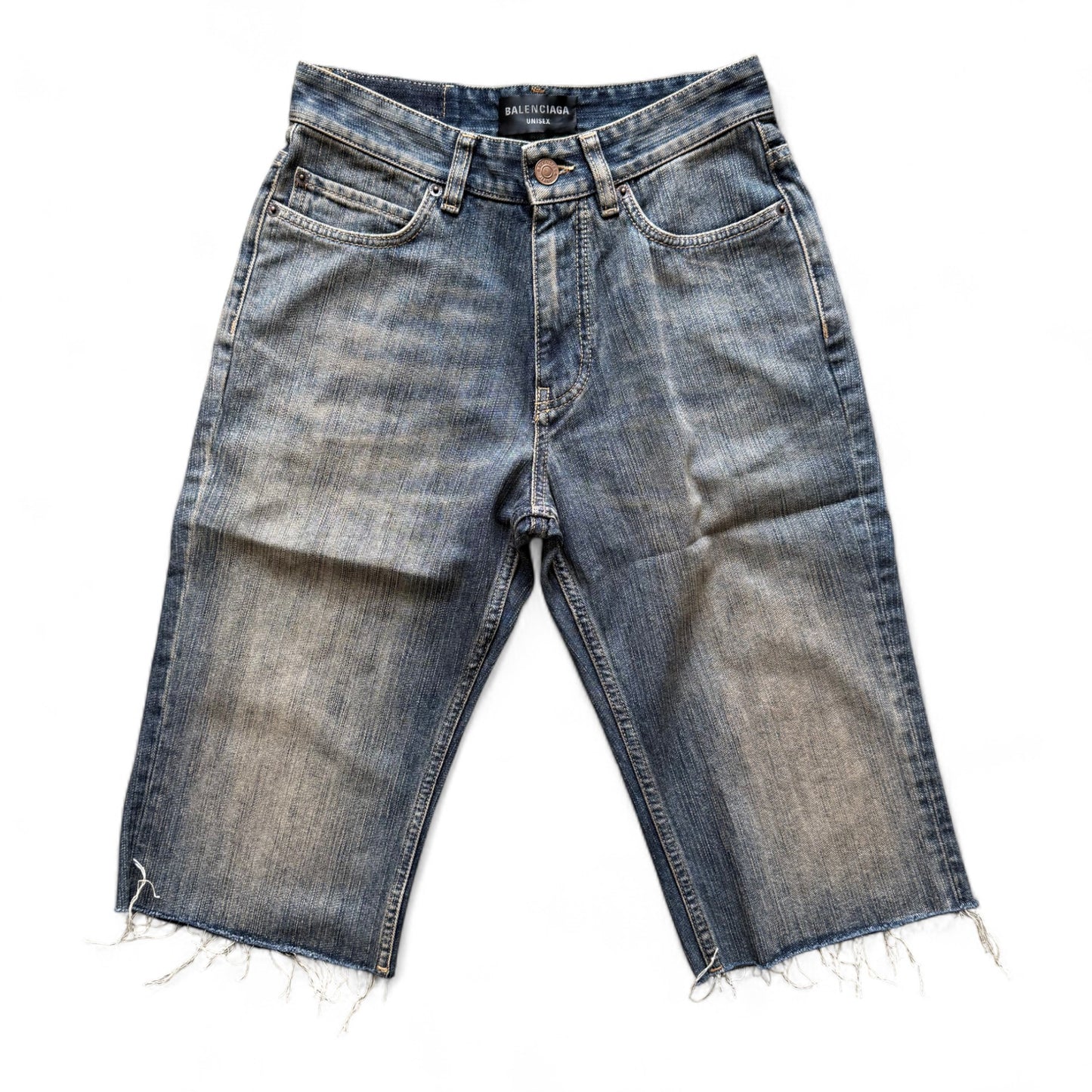 Balenciaga SS22 Dark Wash Denim Capri Pants