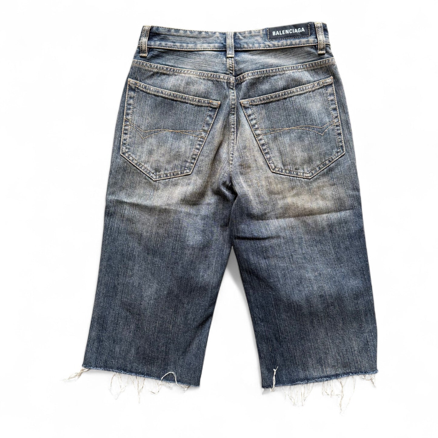 Balenciaga SS22 Dark Wash Denim Capri Pants