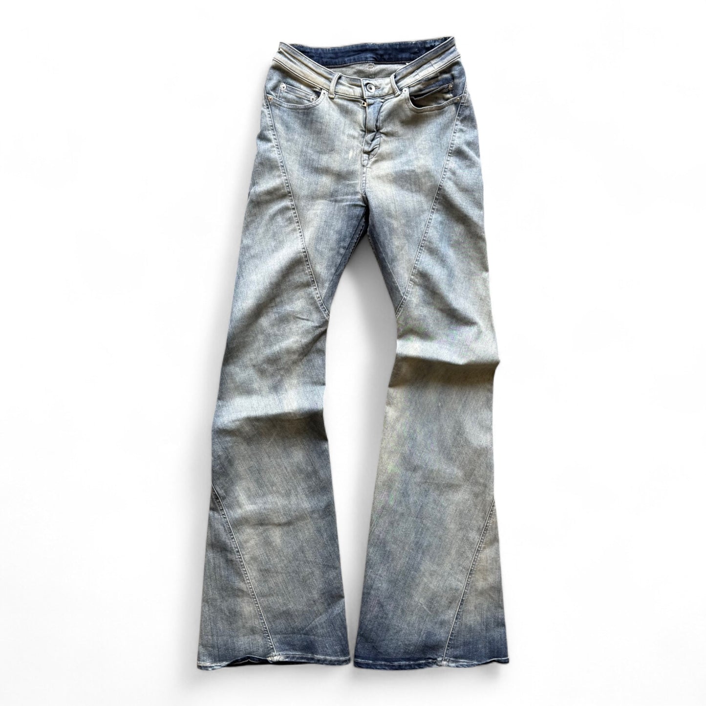 Rick Owens DRKSHDW Bias Bootcut Jeans Blue