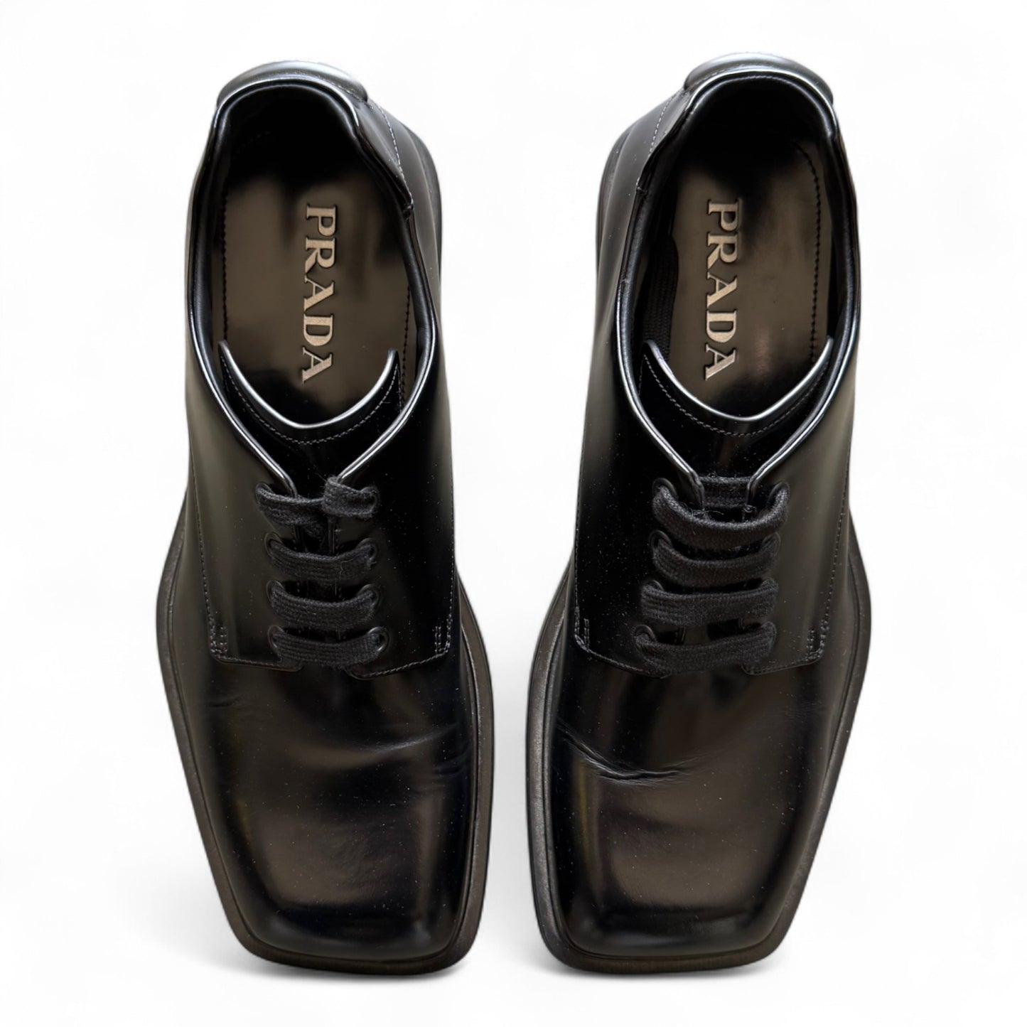 Prada Square Toe Leather Derby