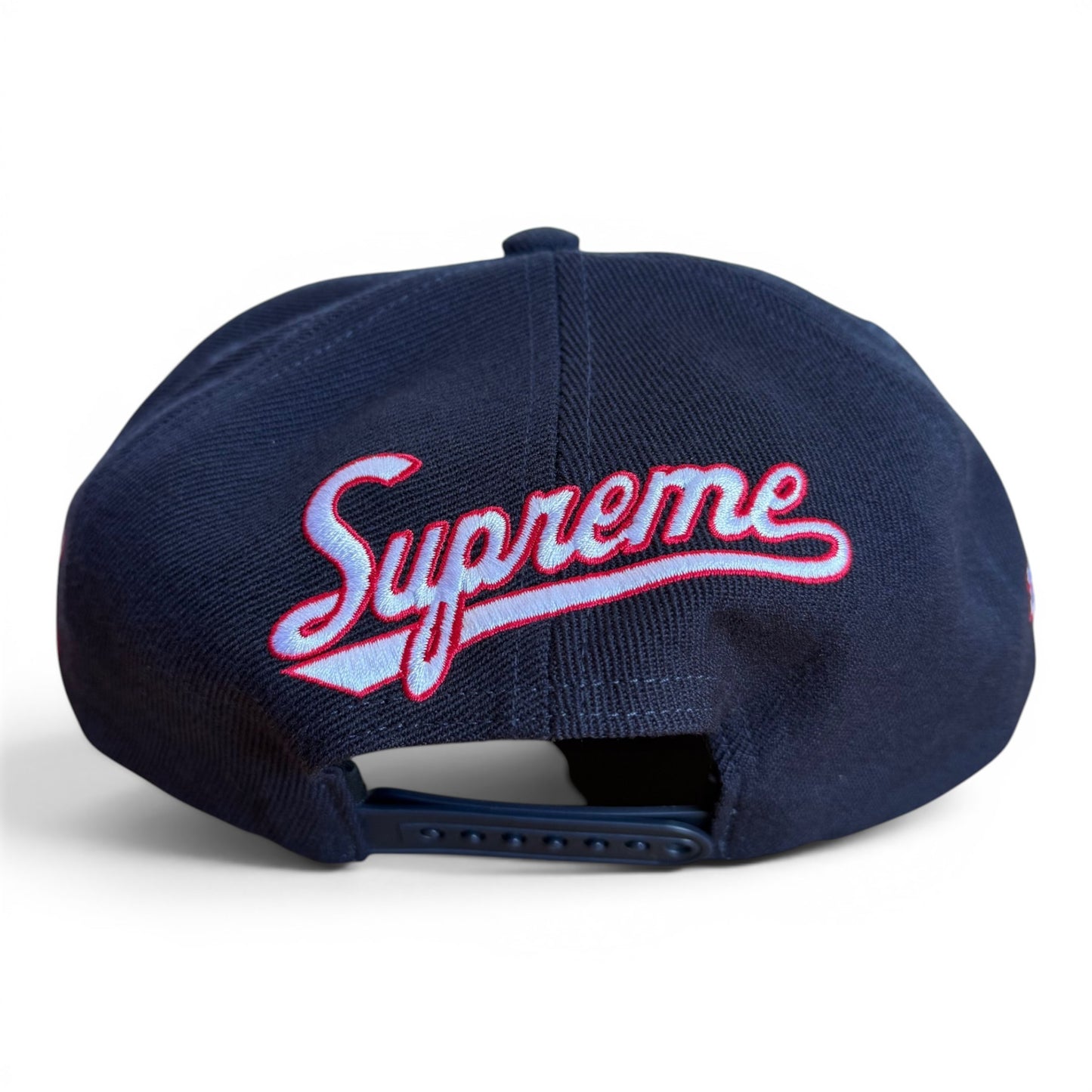 Supreme World Famous S Logo 5 Panel Hat Navy