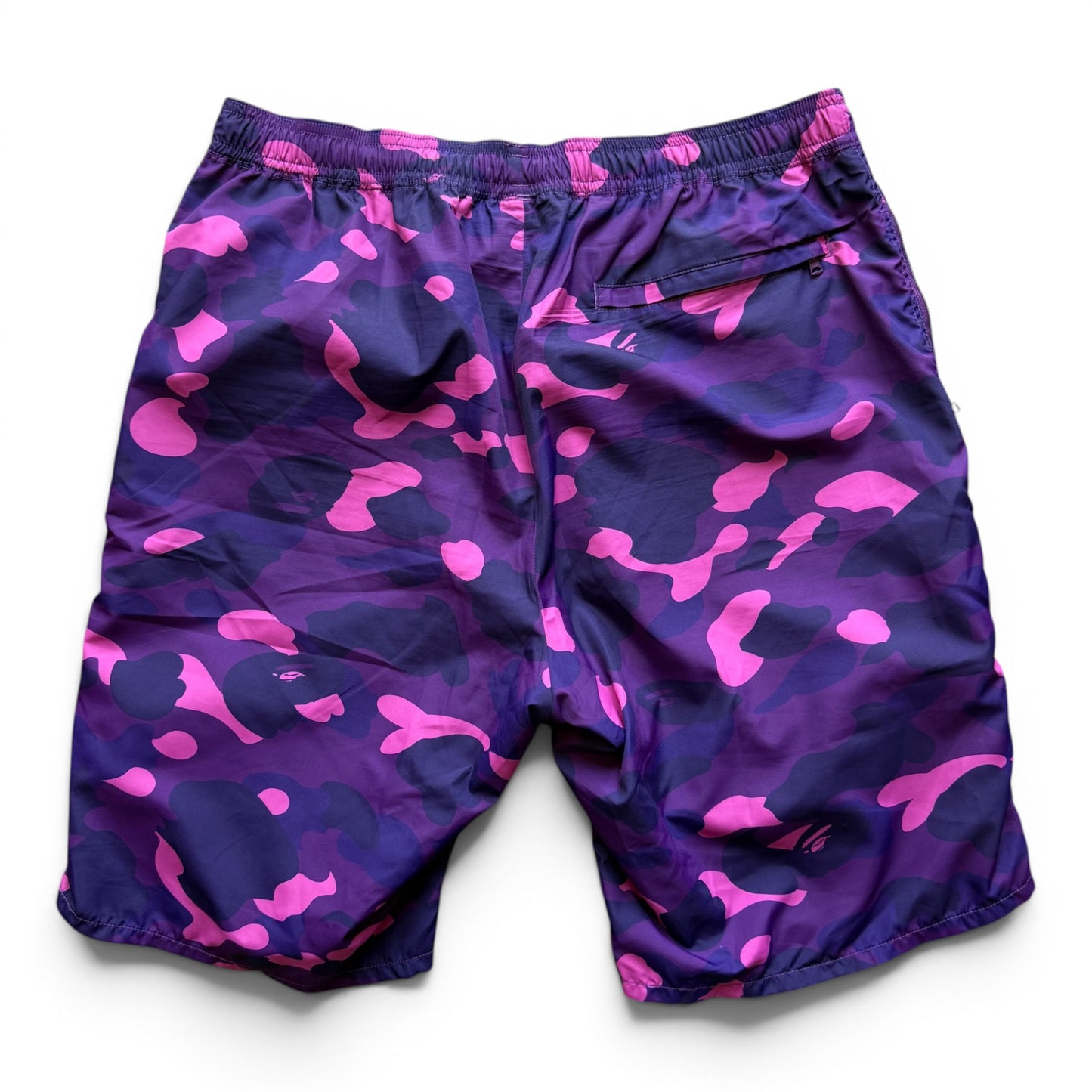 Bape Shark Head Purple Camo Swim Shorts