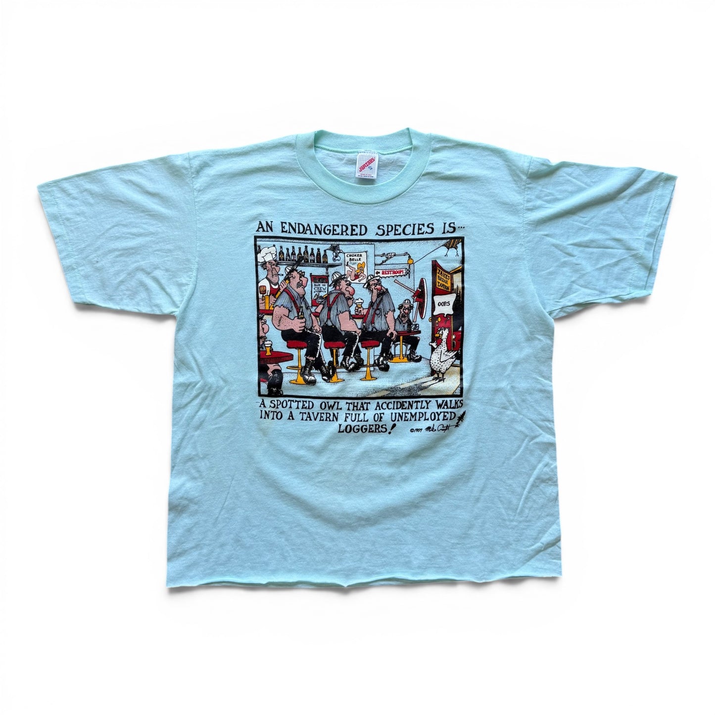 1989 Comic Strip T-Shirt Blue