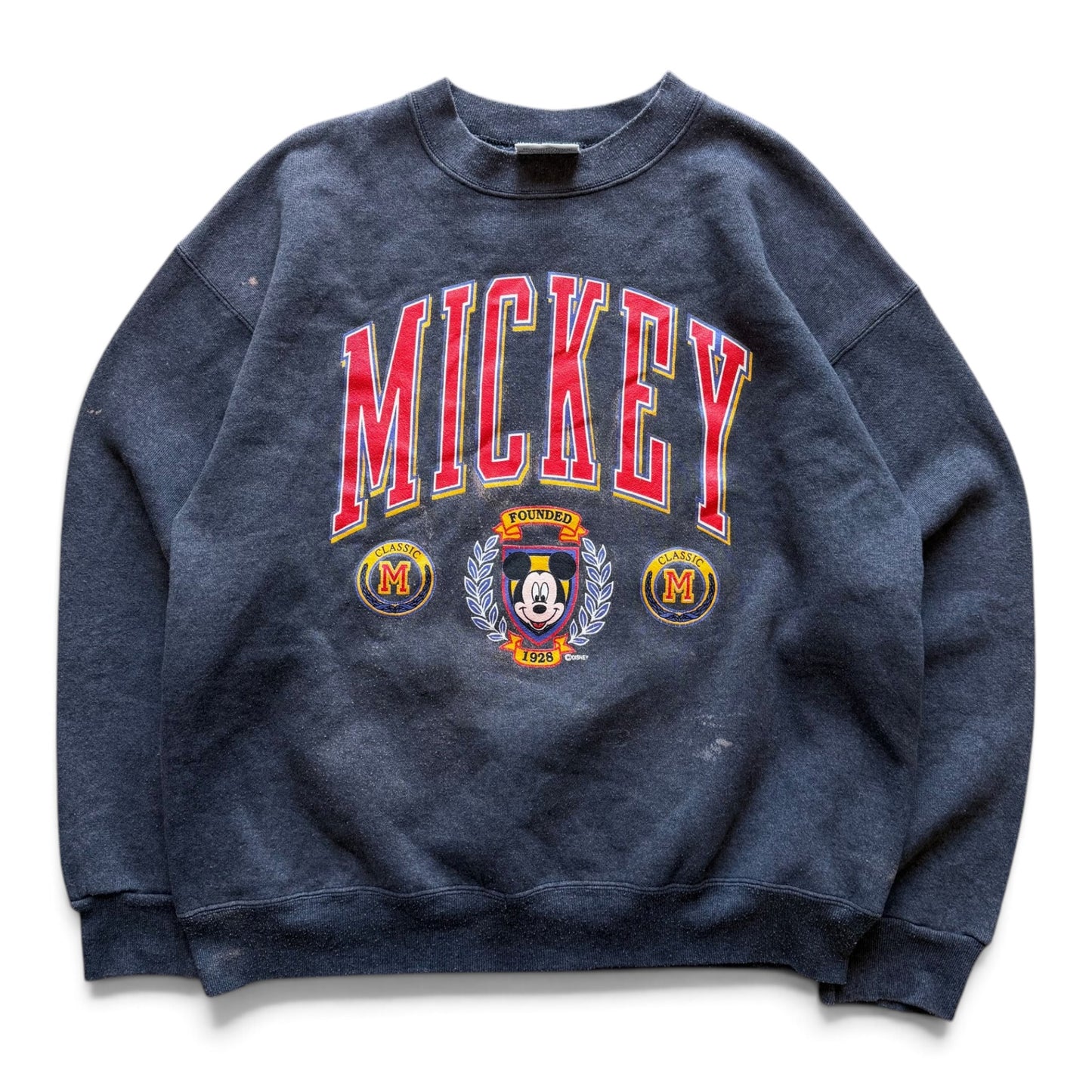 90's Disney Mickey Faded Black Crewneck