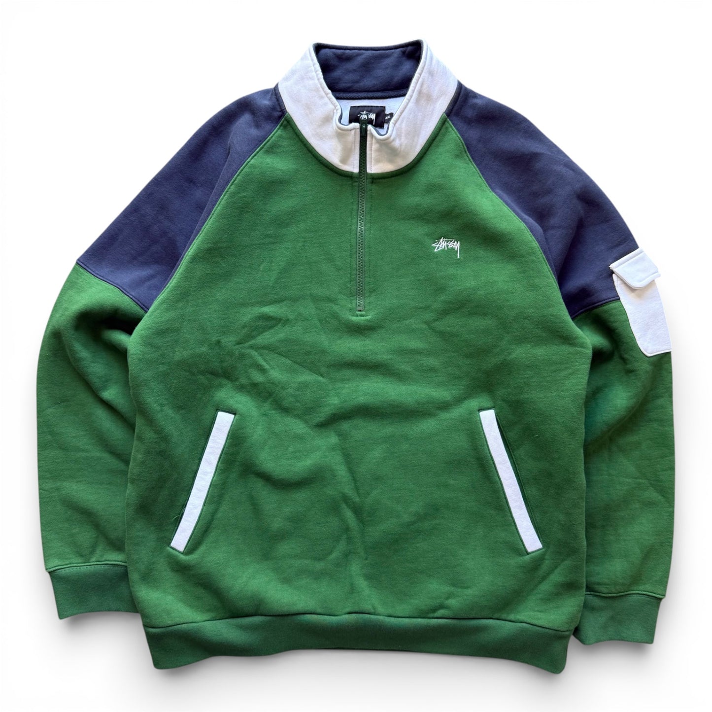 Stussy Quarter Zip Sweater Green