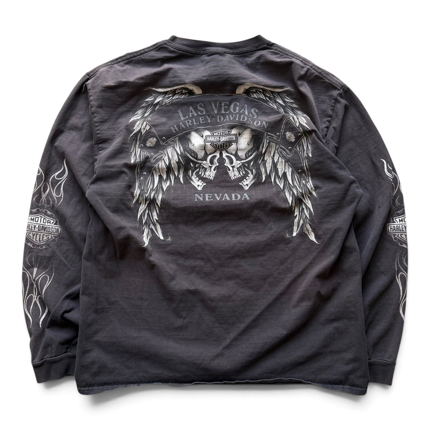 00s Las Vegas, NV Harley-Davidson Skull L/S T-shirt