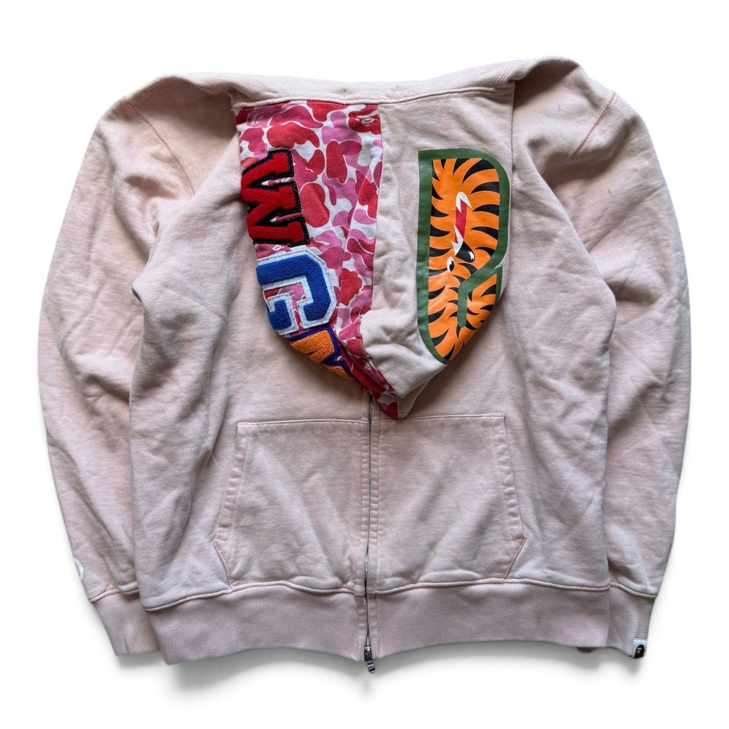 A Bathing Ape Full Zip Pink Hoodie