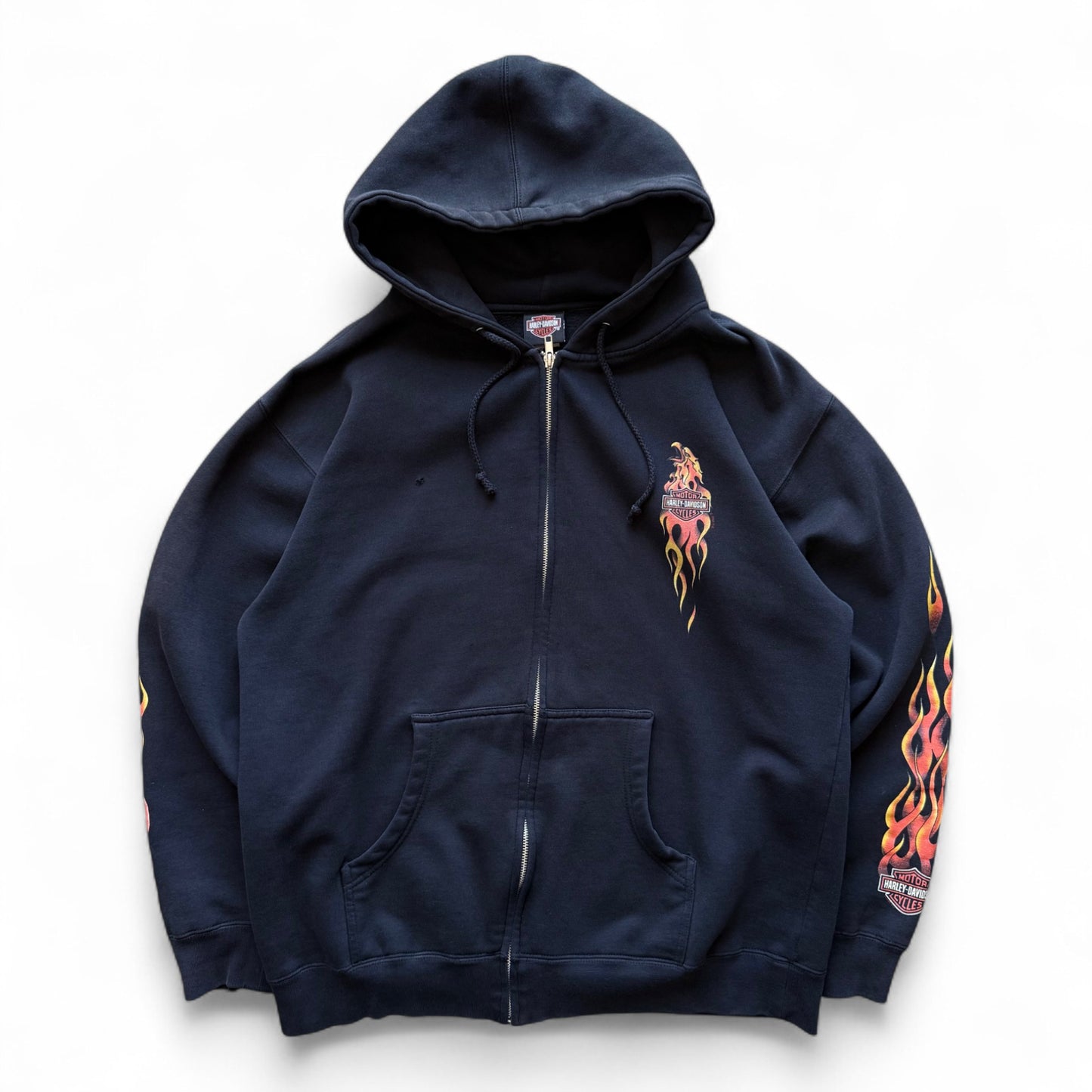 00's Harley Davidson Flame Zip-Up Hoodie