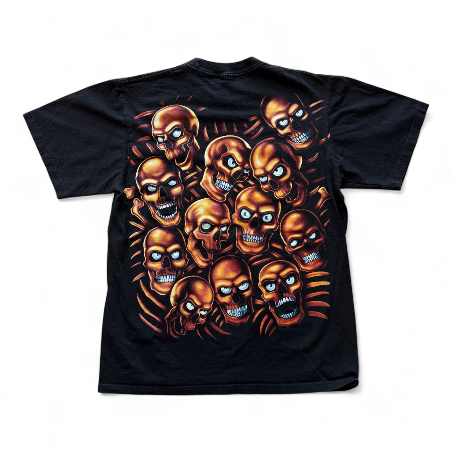 00's Orange Skull Pile T-Shirt
