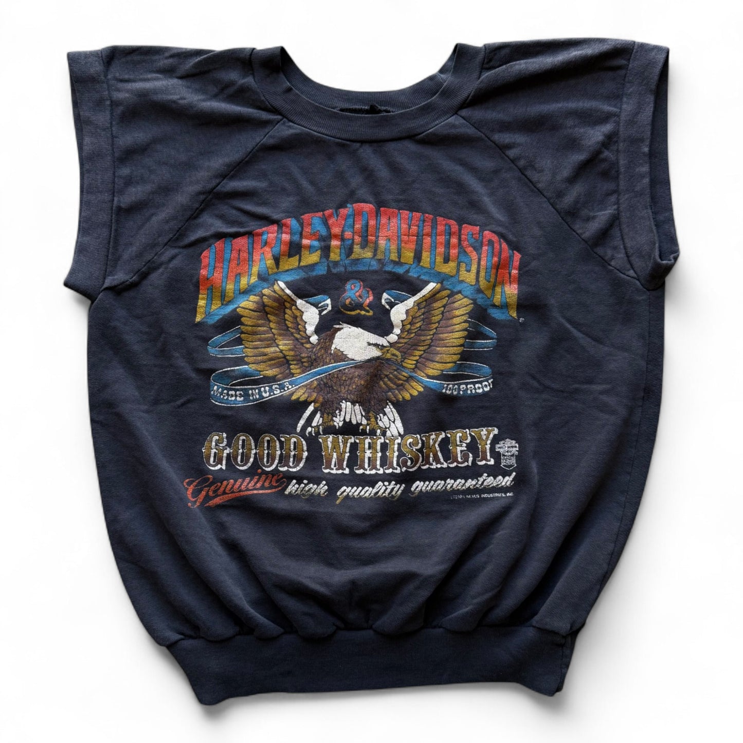 80's Harley Davidson Good Whiskey Sleeveless T-Shirt