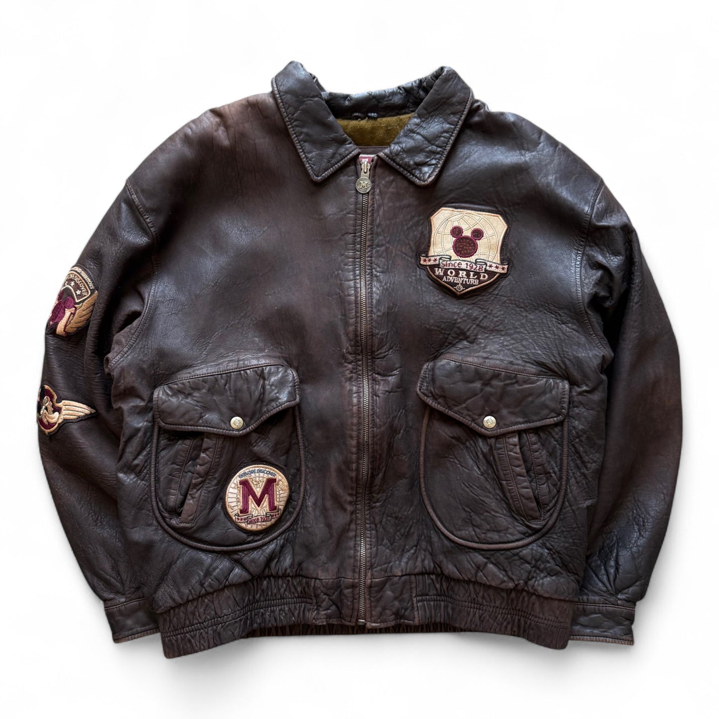90's Disney's Mickey Explorer Leather Jacket