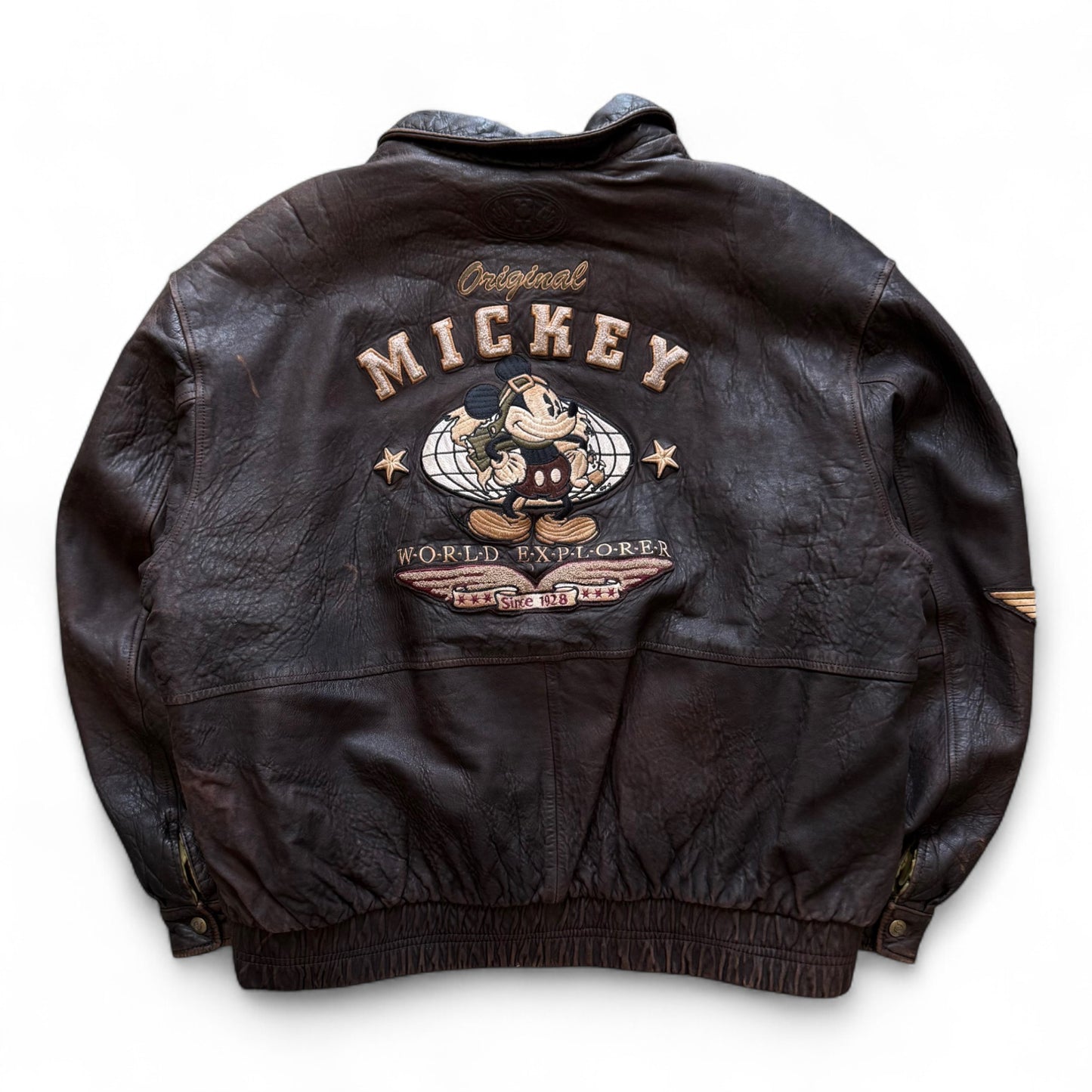 90's Disney's Mickey Explorer Leather Jacket
