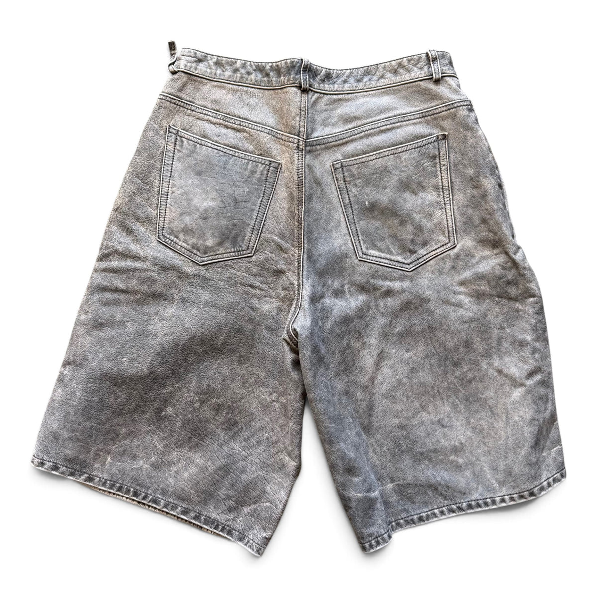 Rasberry Leather Double Knee Shorts