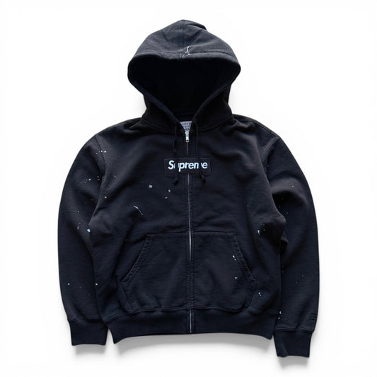 Supreme MM6 Zip-Up Box Logo Hoodie Black