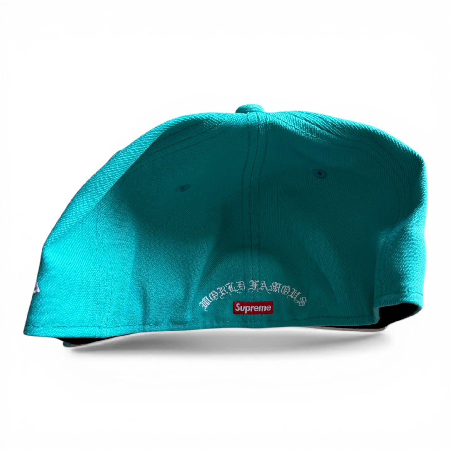 Supreme Gold Cross S Logo Fitted Hat Teal