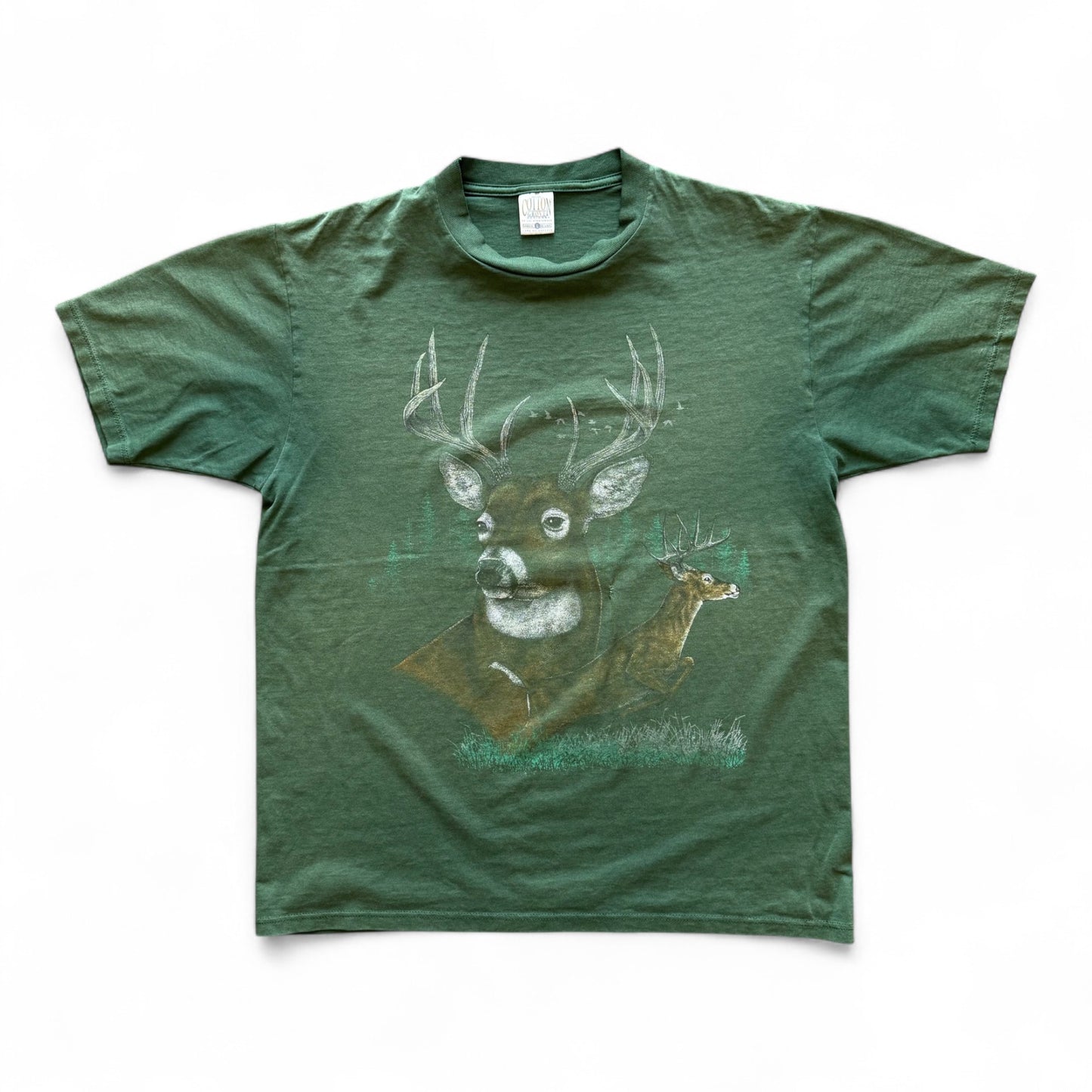 90's Deer Faded Green T-Shirt