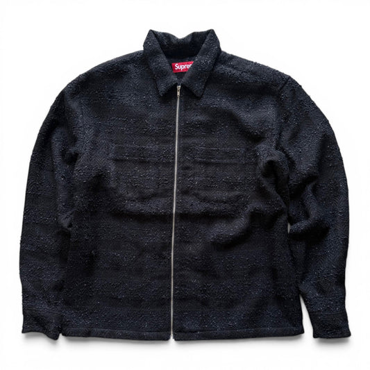 Supreme FW24 Boucle Zip-Up Shirt Black