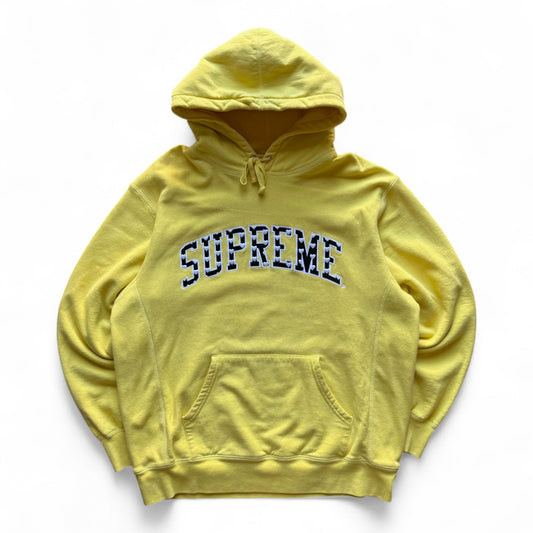 Supreme Hearts Arch Logo Pullover Hoodie Yellow