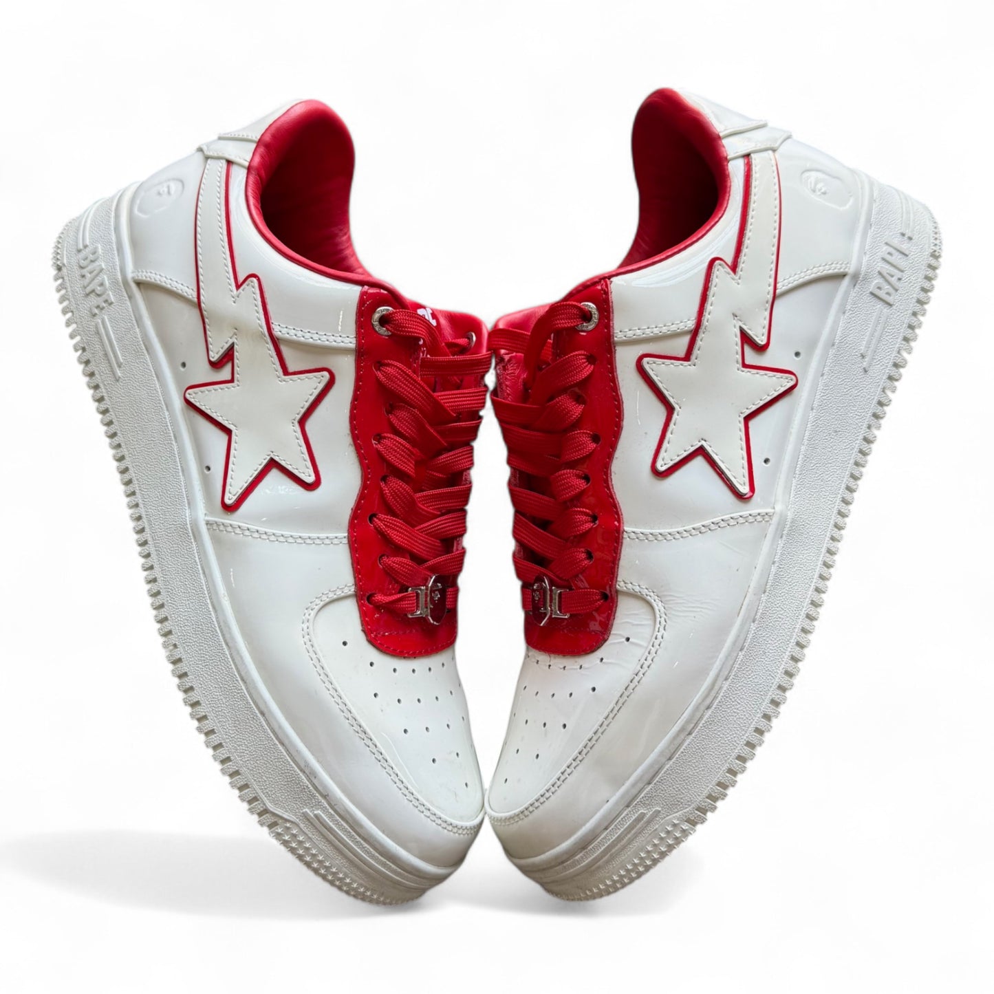 A Bathing Ape BapeSta Patent Leather White/Red