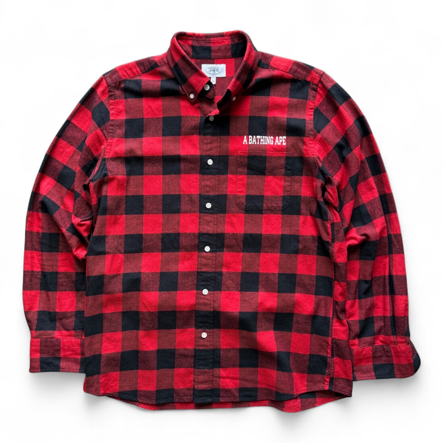 A Bathing Ape Plaid Button Up T-Shirt
