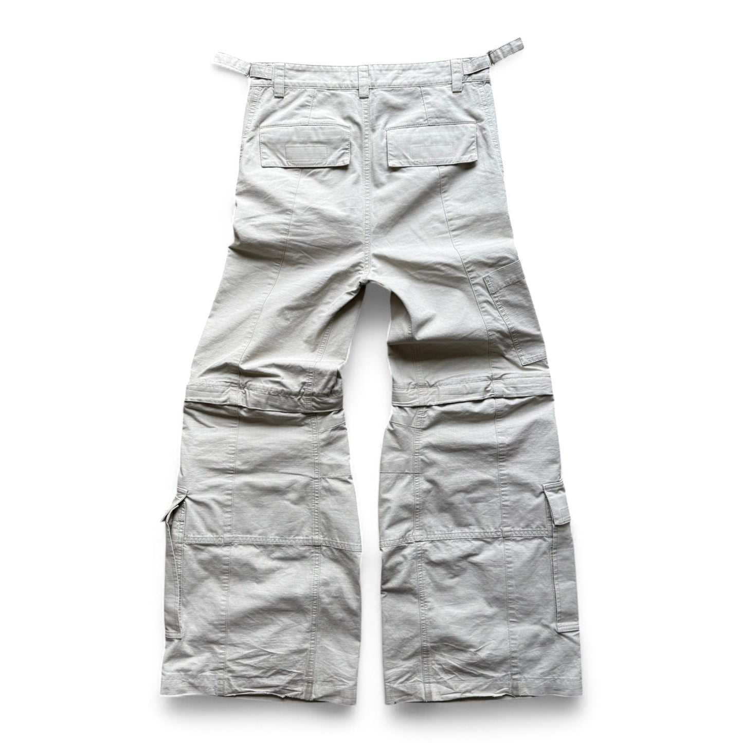 Balenciaga Flared Cargo Convertible Pants Beige