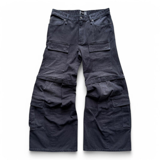 Balenciaga Distressed Flared Cargo Convertible Pants