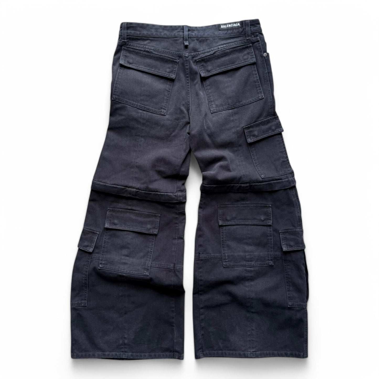 Balenciaga Distressed Flared Cargo Convertible Pants