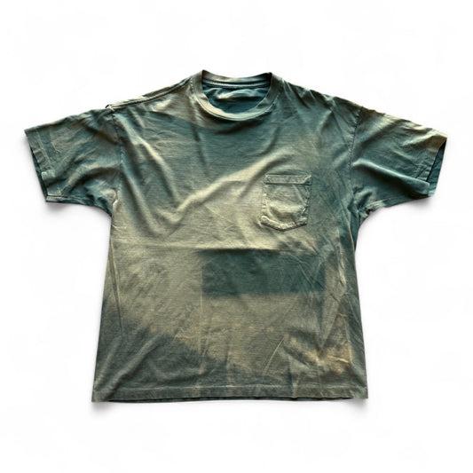 90's Faded Blank Pocket T-Shirt Green