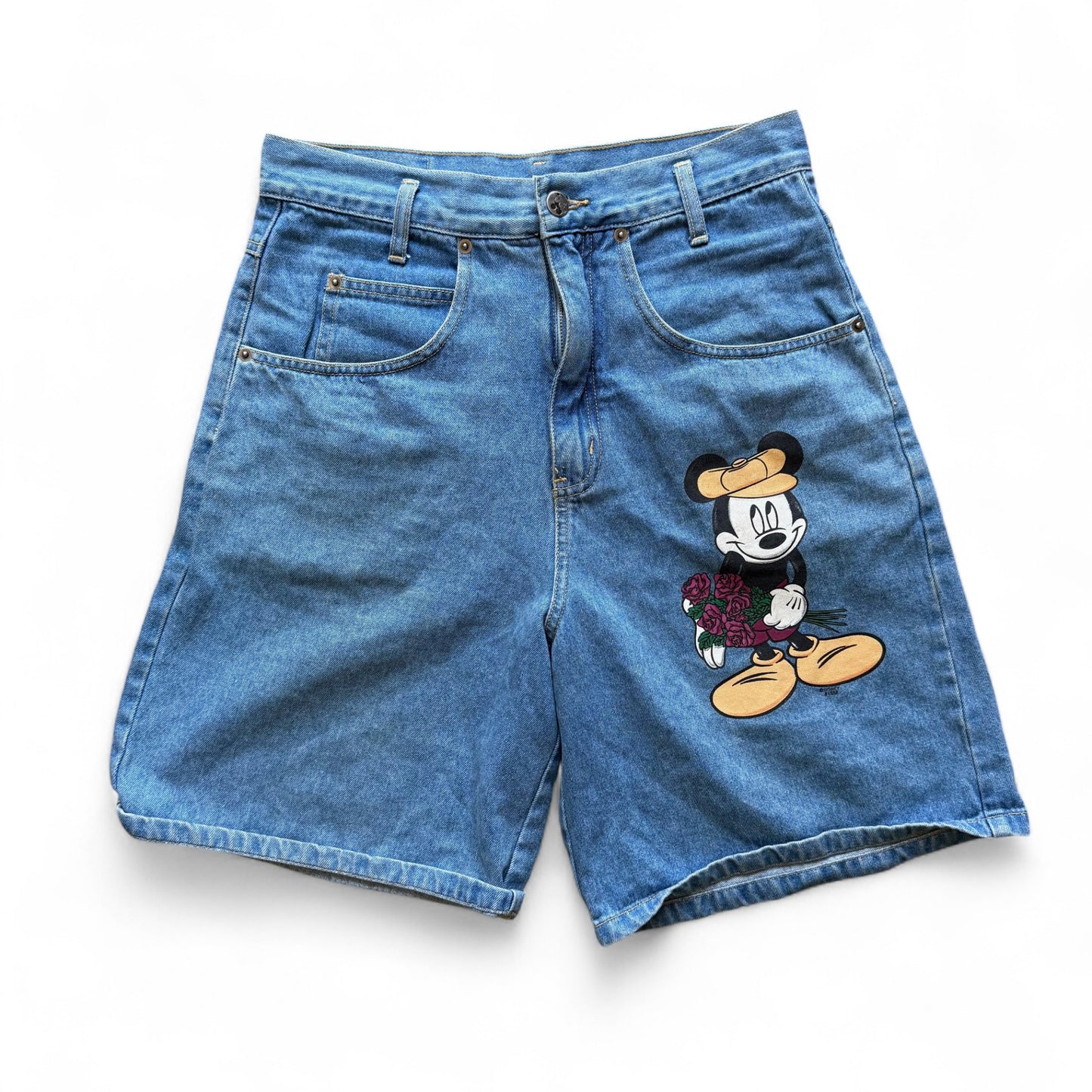 90's Mickey Mouse Denim Shorts