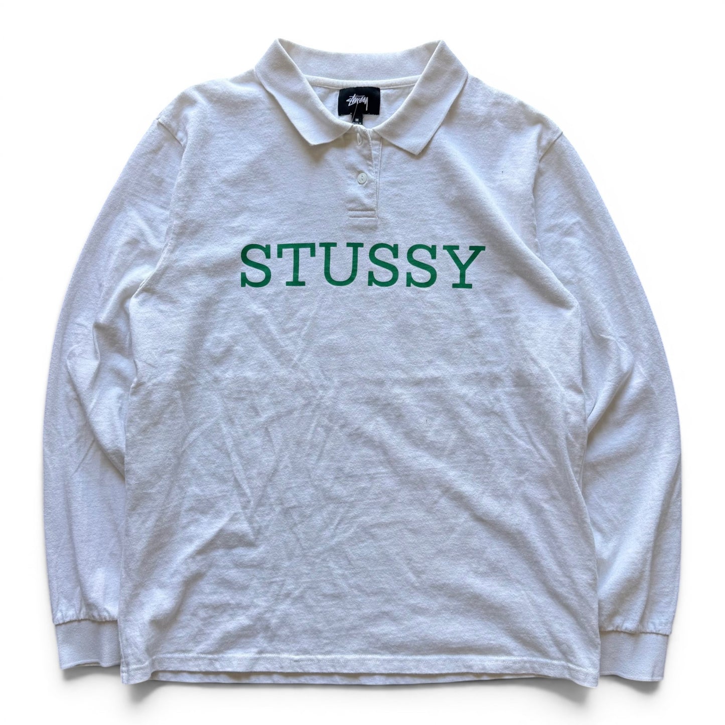 Stussy L/S Polo Shirt White