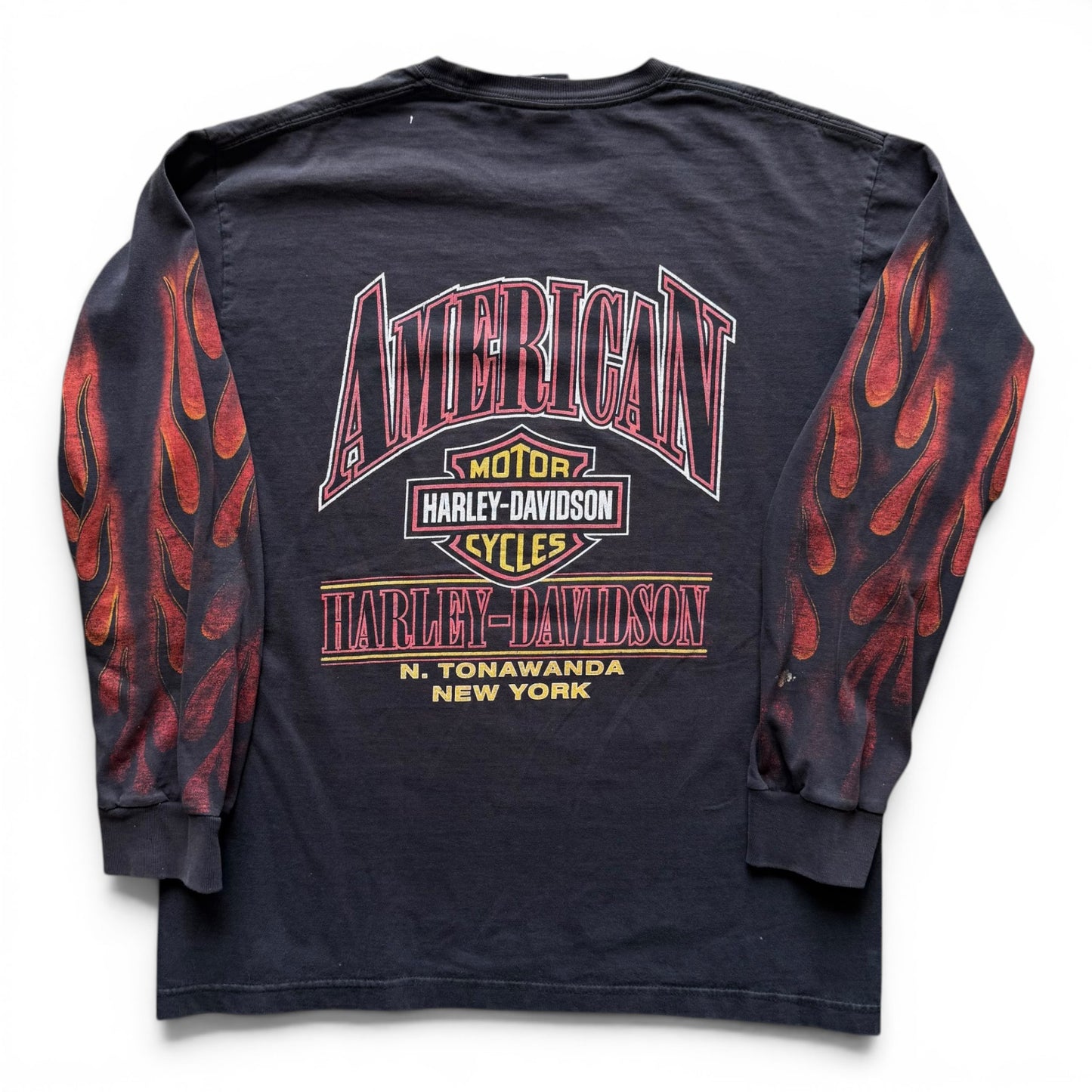 2005 Harley Davidson Flame Sleeve L/S T-Shirt