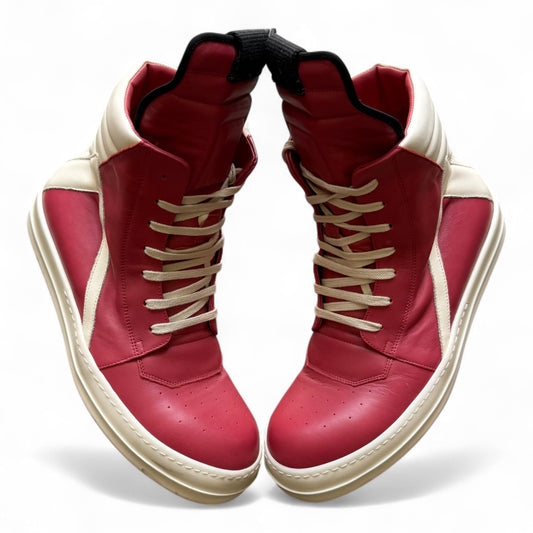 Rick Owens Geobasket High Red Leather