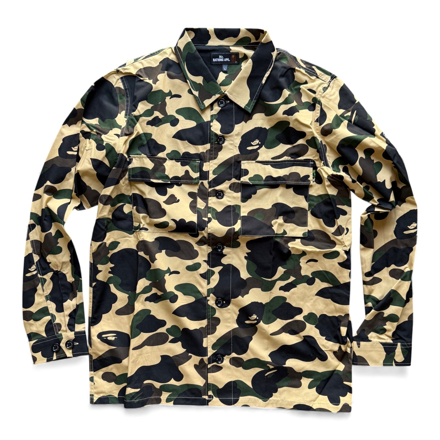 Bape Button Up Shirt Camo