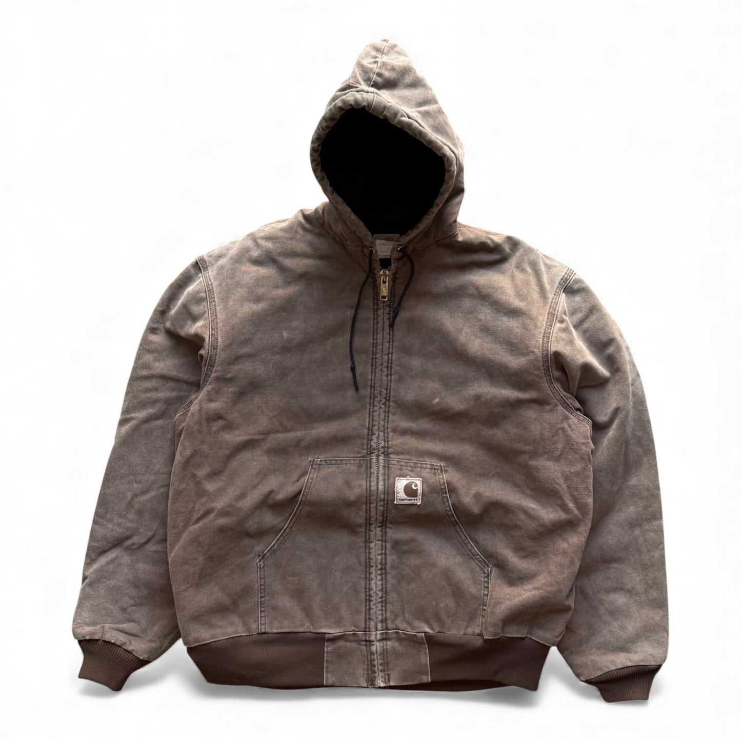 90's Carhartt Hooded Zip-Up Jacket Brown