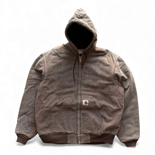 90's Carhartt Hooded Zip-Up Jacket Brown