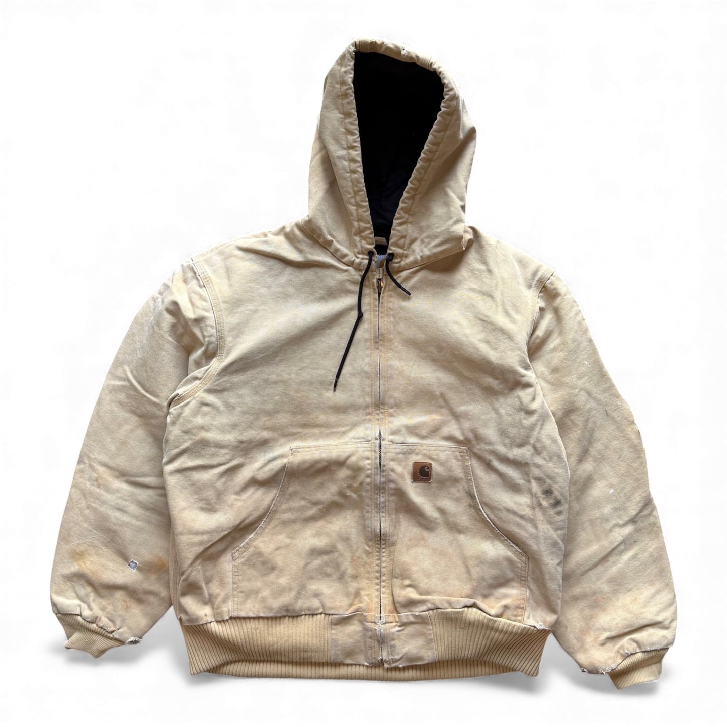 90's Carhartt Distressed Zip-Up Hooded Jacket