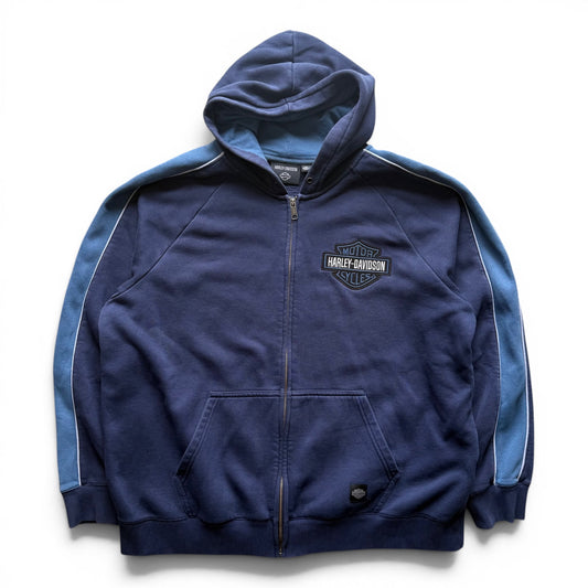 Harley Davidson Zip-Up Hoodie Navy