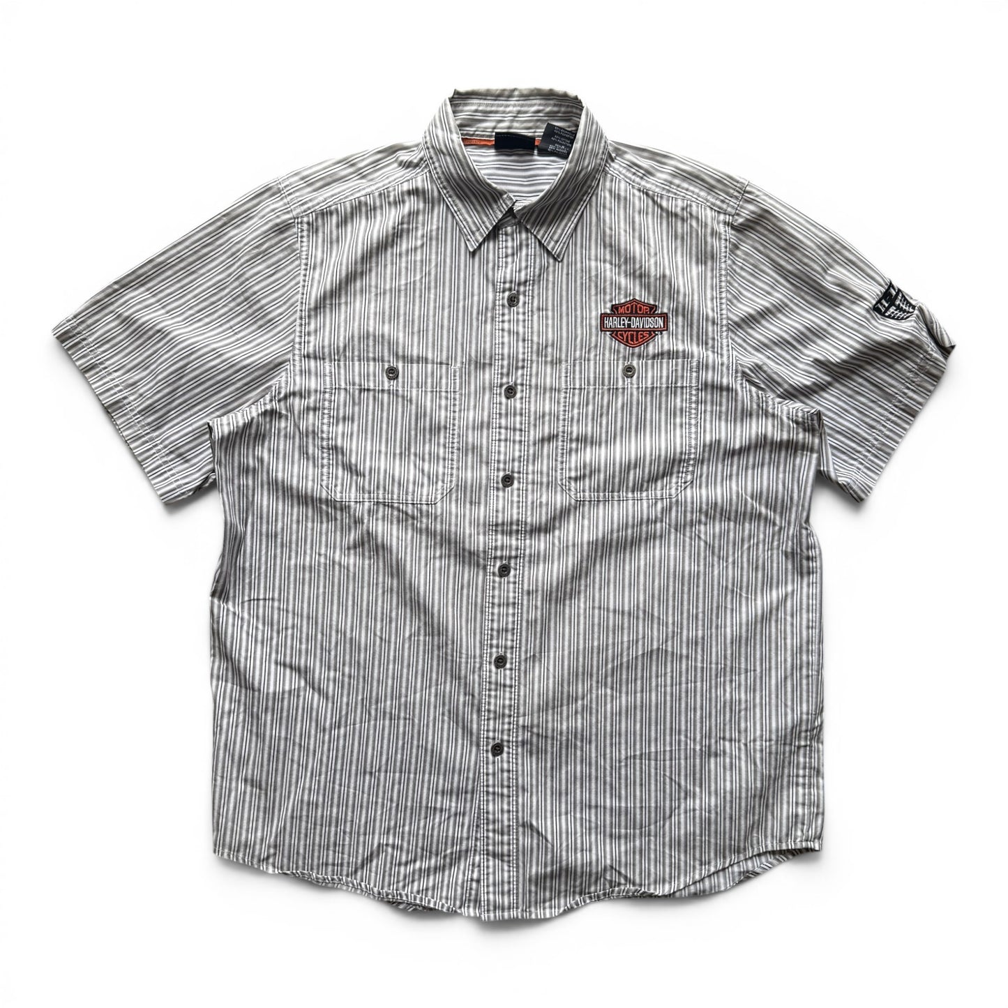 Harley Davidson Striped Button Up Shirt