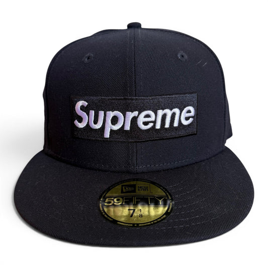 Supreme Rings Box Logo Fitted Hat Navy