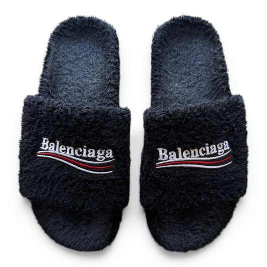 Balenciaga Campain Fuzzy Slides