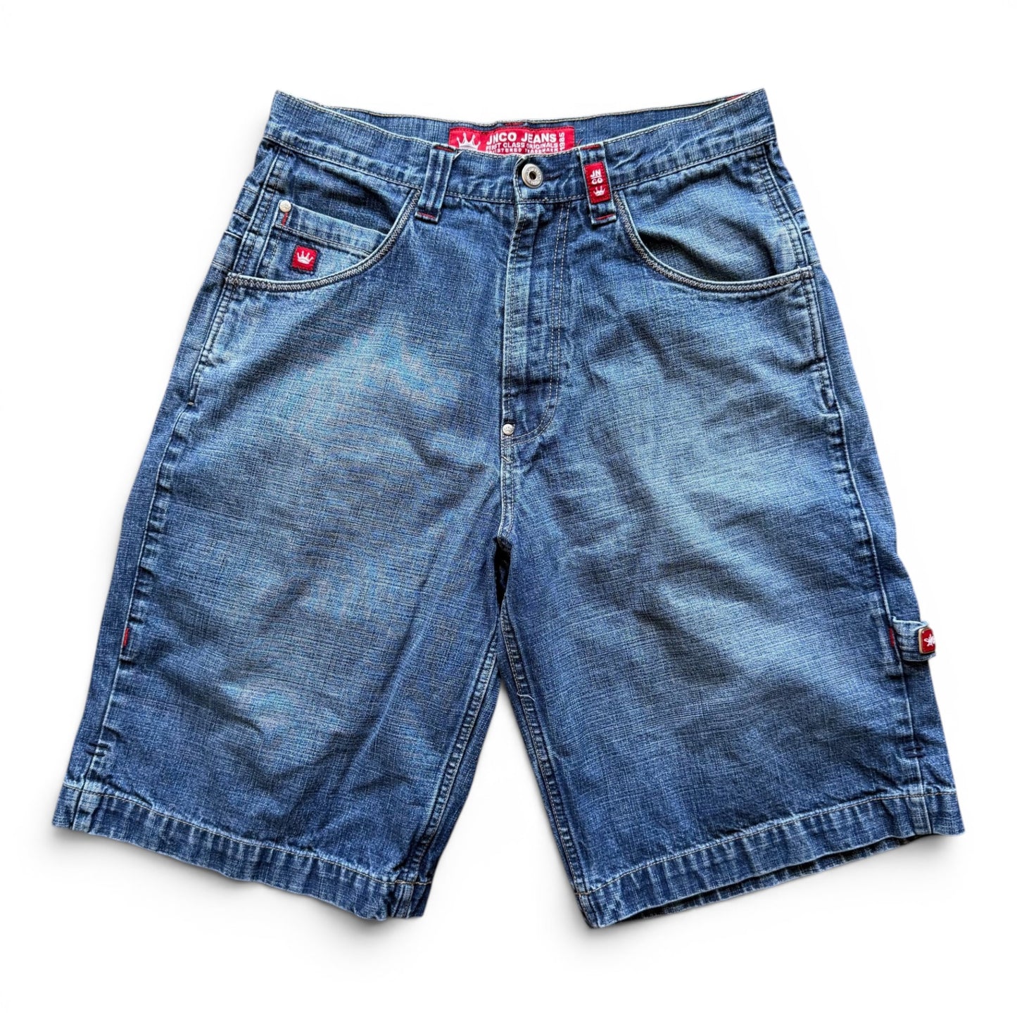 00's JNCO Spiked Skull Denim Shorts