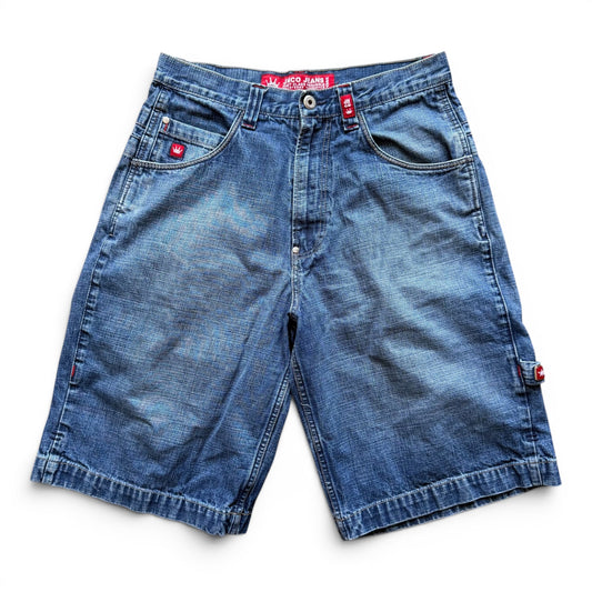 00's JNCO Spiked Skull Denim Shorts