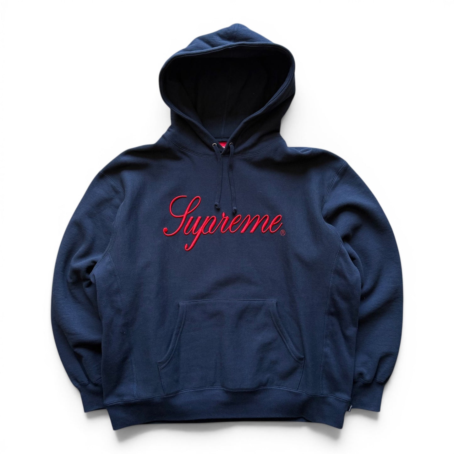 Supreme Embroidered Script Hoodie Navy
