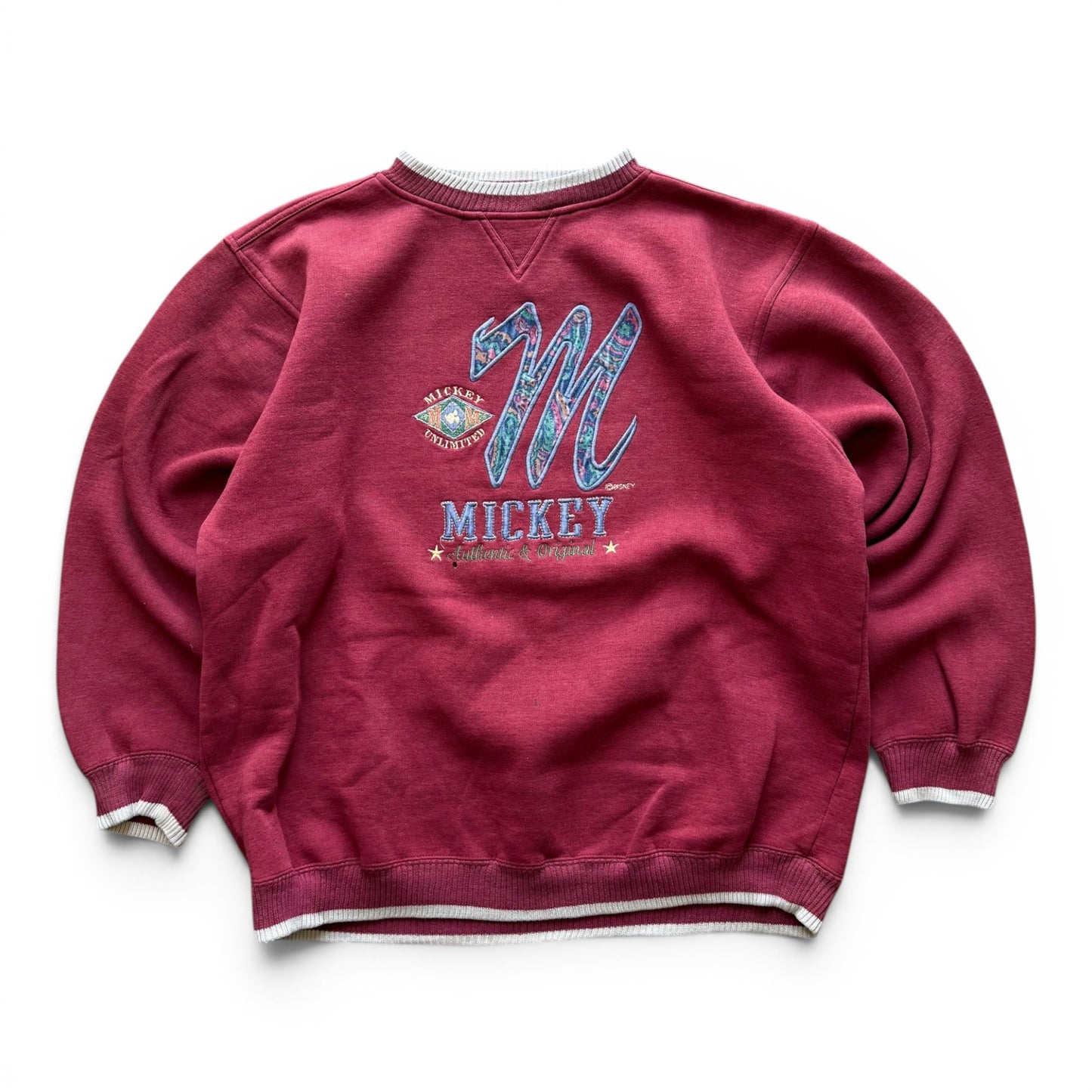 00's Disney Mickey Crewneck Maroon